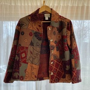 Coldwater creek patterned button down jacket